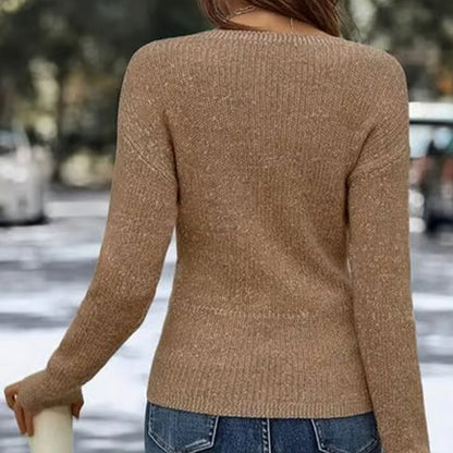 🎁🎁 Nur für kurze Zeit 50 % Rabatt: Elegantes, lässiges Strickoberteil mit V-Ausschnitt für Damen