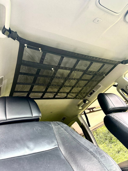 🚤 50% sparen! 🎣 Overhead Mesh Aufbewahrungsnetz – Mehrere Taschen & verstellbar für SUV/Van ✨