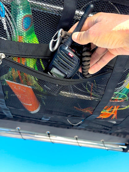 🚤 50% sparen! 🎣 Overhead Mesh Aufbewahrungsnetz – Mehrere Taschen & verstellbar für SUV/Van ✨
