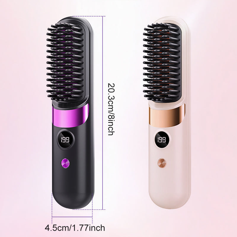 💇‍♀️🔥 3-in-1 Kabellose Glättungsbürste – glätten, locken, entwirren – USB-C, 4 Stufen – perfektes Haar überall! ✨