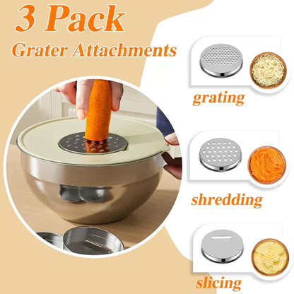 🛍️ 50 % Rabatt – 6-teiliges Edelstahl-Schüssel-Set mit Deckel – spritzschutz, vielseitig für Salat, Backen & Aufbewahrung 🥣