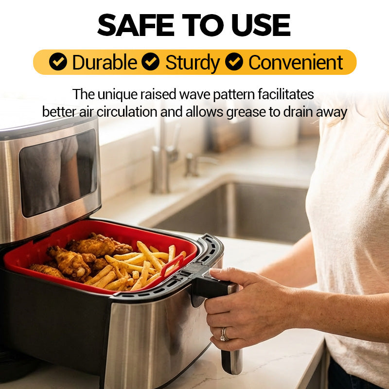 🍟 ✨ Wiederverwendbare Silikonkanne für Airfryer – Maßgeschneidert, leicht zu reinigen und lange Lebensdauer 🔥