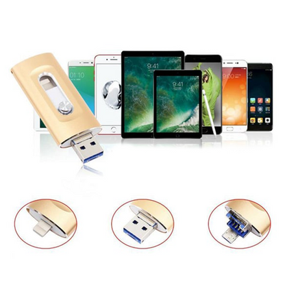 🚀 Über 3.000 verkaufte Einheiten!!! Drei-in-eins-USB-3.0-Speicherstick – Kostenloser OTG- + Typ-C-Adapter im Lieferumfang enthalten