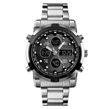 ⏰ Wasserdichte Analog-Digital-Militäruhr für Herren – 48 mm, multifunktional & Armband aus Edelstahl! 🕰️💪
