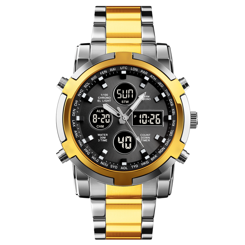 ⏰ Wasserdichte Analog-Digital-Militäruhr für Herren – 48 mm, multifunktional & Armband aus Edelstahl! 🕰️💪