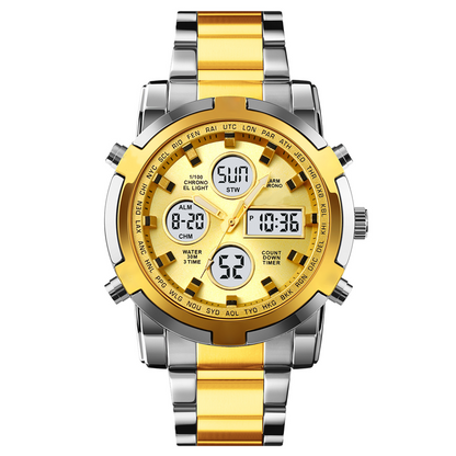 ⏰ Wasserdichte Analog-Digital-Militäruhr für Herren – 48 mm, multifunktional & Armband aus Edelstahl! 🕰️💪