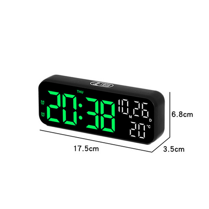 ⏰🌡️ Moderner LED-Digitalwecker mit Temperaturanzeige – Scharfes Display, Dual-Alarm & automatische Nacht-Dimmung