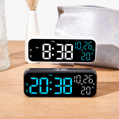 ⏰🌡️ Moderner LED-Digitalwecker mit Temperaturanzeige – Scharfes Display, Dual-Alarm & automatische Nacht-Dimmung