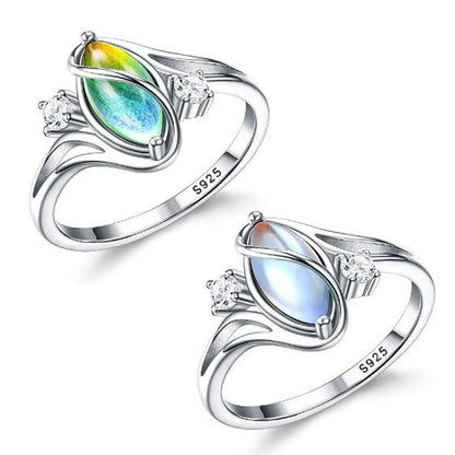 💍 💎 Geometrischer Damenring mit ovalem grünem Mondstein & Zirkonia – Modern, Stilvoll & Täglicher Tragekomfort ✨