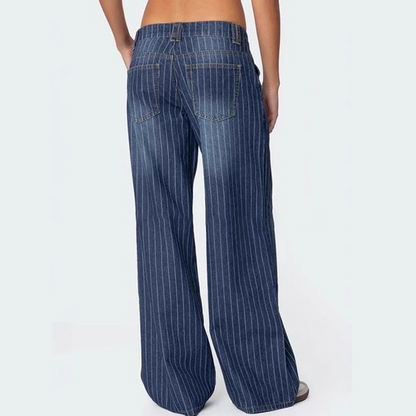 🔥Solange der Vorrat reicht 40 % Rabatt!🎉Damen-Jeans mit Streifenmuster und niedriger Leibhöhe im Y2K-Stil