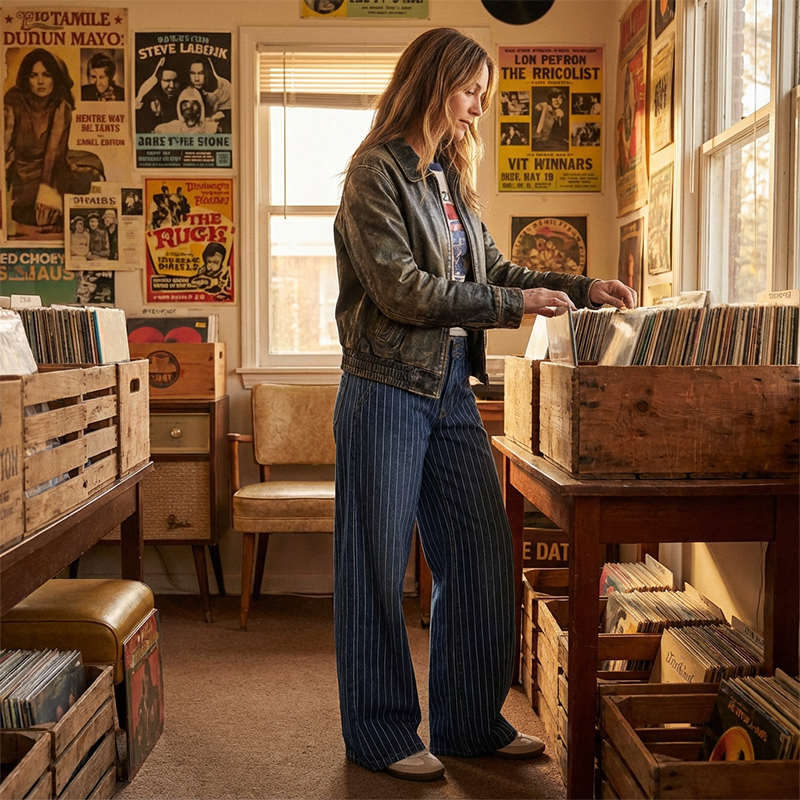 🔥Solange der Vorrat reicht 40 % Rabatt!🎉Damen-Jeans mit Streifenmuster und niedriger Leibhöhe im Y2K-Stil