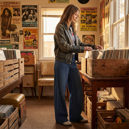 🔥Solange der Vorrat reicht 40 % Rabatt!🎉Damen-Jeans mit Streifenmuster und niedriger Leibhöhe im Y2K-Stil