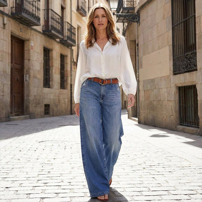 ⏳Begrenzte Zeit 50% Rabatt💥Damen-Vintage-Hochbund-Weitbeinjeans