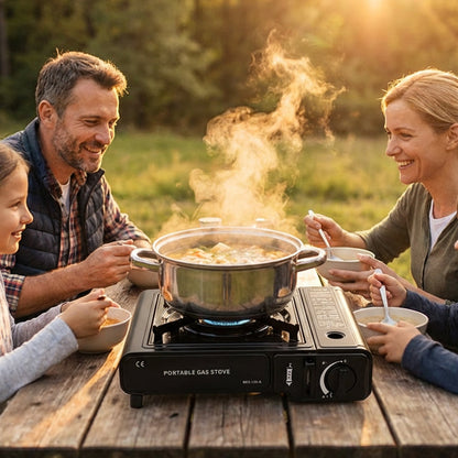 💎 50% RABATT! 💎 Tragbarer Kocher für Butan und Flüssiggas – Dual-Fuel-Kompatibilität, 2900 W Leistung & Ultra-Tragbares Design