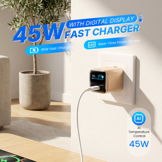 🔌⚡ 45W USB-C-Netzteil „SafeCharge Smart“ – Kompatibel mit iPhone & iPhone Pro Max (Fast Charge) – Sicher, intelligent & leistungsstark