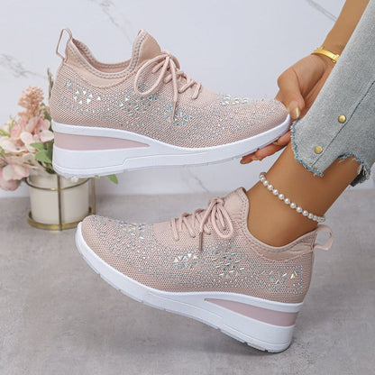 👟 50% RABATT! ✨ Atmungsaktive Sneaker aus Mesh mit Strassverzierung – Funkelndes Design, Leichte Belüftung & Rutschfeste Sohle 💎
