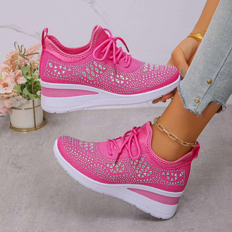 👟 50% RABATT! ✨ Atmungsaktive Sneaker aus Mesh mit Strassverzierung – Funkelndes Design, Leichte Belüftung & Rutschfeste Sohle 💎