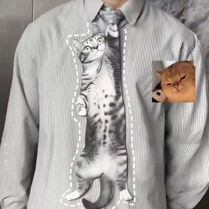 😺😺ereits 3.000 verkauft!！🤩🤩Realistische hängende Katzenkrawatte für Männer