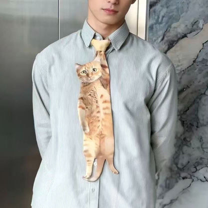😺😺ereits 3.000 verkauft!！🤩🤩Realistische hängende Katzenkrawatte für Männer