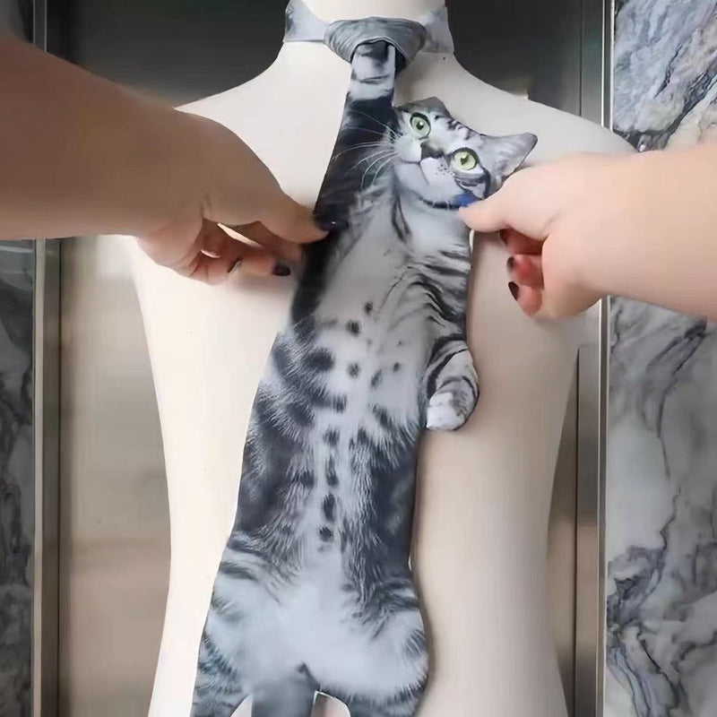 😺😺ereits 3.000 verkauft!！🤩🤩Realistische hängende Katzenkrawatte für Männer