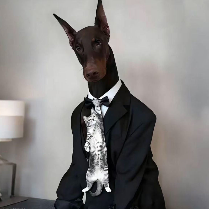 😺😺ereits 3.000 verkauft!！🤩🤩Realistische hängende Katzenkrawatte für Männer