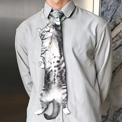 😺😺ereits 3.000 verkauft!！🤩🤩Realistische hängende Katzenkrawatte für Männer