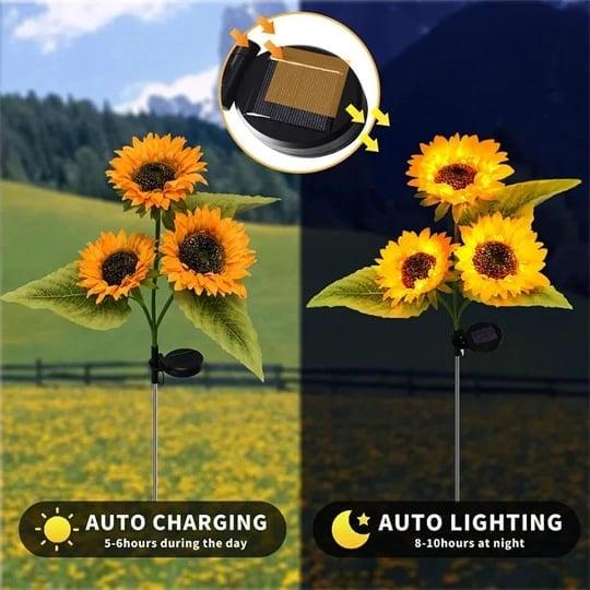 📢📢50 % Rabatt!! ⏰🌻 Realistisch & wetterfest | Solar-Sonnenblume – Bestseller 2026 | IP65-Außen-Dekoration