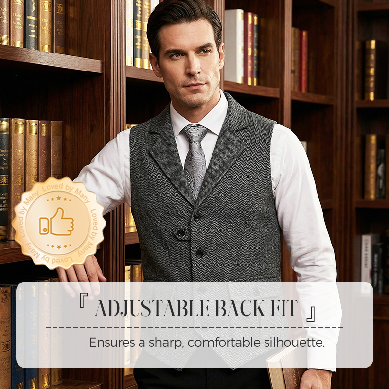 🎯🎯 Das neue Modell 2026 ist da!！🎽Herren-Weste aus klassischem Tweed mit Fischgrätenmuster