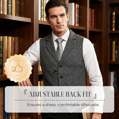 🎯🎯 Das neue Modell 2026 ist da!！🎽Herren-Weste aus klassischem Tweed mit Fischgrätenmuster