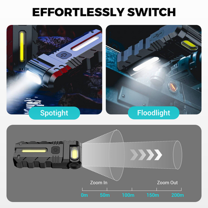 💎 Mehr kaufen, mehr sparen!💎 180° drehbare LED-Arbeitsleuchte – Zweistrahler, Magnetfuß und USB-C-Ladeanschluss