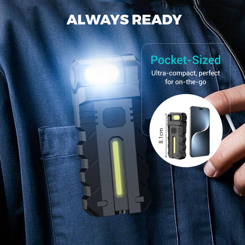 💎 Mehr kaufen, mehr sparen!💎 180° drehbare LED-Arbeitsleuchte – Zweistrahler, Magnetfuß und USB-C-Ladeanschluss