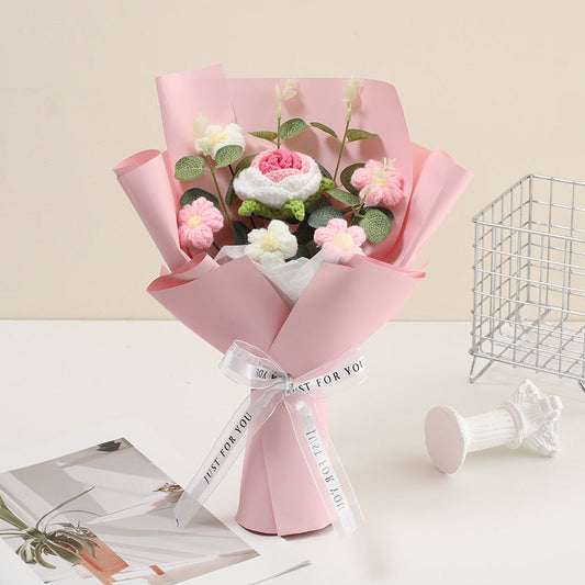 🔥Solange der Vorrat reicht 50 % Rabatt!🎉Handmade Delicate Crochet Flower Bouquet