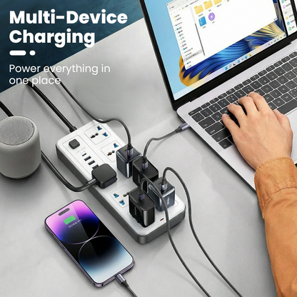 🔌 50% RABATT! ⚡ Mehrfachsteckdose mit langer Verlängerungsschnur – inkl. USB-Ladeanschlüsse, überspannungsschutz & platzsparendem Design 📱