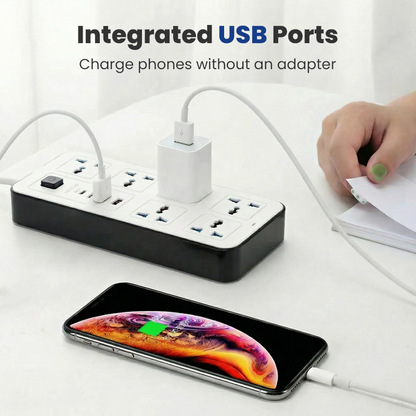 🔌 50% RABATT! ⚡ Mehrfachsteckdose mit langer Verlängerungsschnur – inkl. USB-Ladeanschlüsse, überspannungsschutz & platzsparendem Design 📱