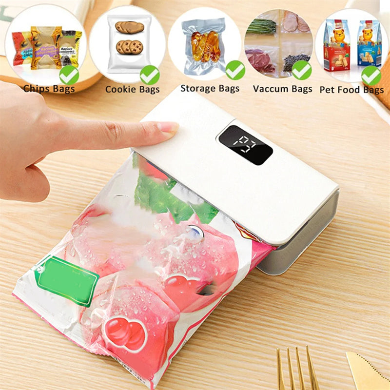 ✨2-in-1-Mini-Beutelverschließer 🔋Wiederaufladbar & mit Schneidevorrichtung 🛍️ Praktisch im Alltag