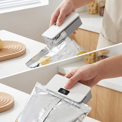 ✨2-in-1-Mini-Beutelverschließer 🔋Wiederaufladbar & mit Schneidevorrichtung 🛍️ Praktisch im Alltag