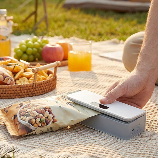 ✨2-in-1-Mini-Beutelverschließer 🔋Wiederaufladbar & mit Schneidevorrichtung 🛍️ Praktisch im Alltag