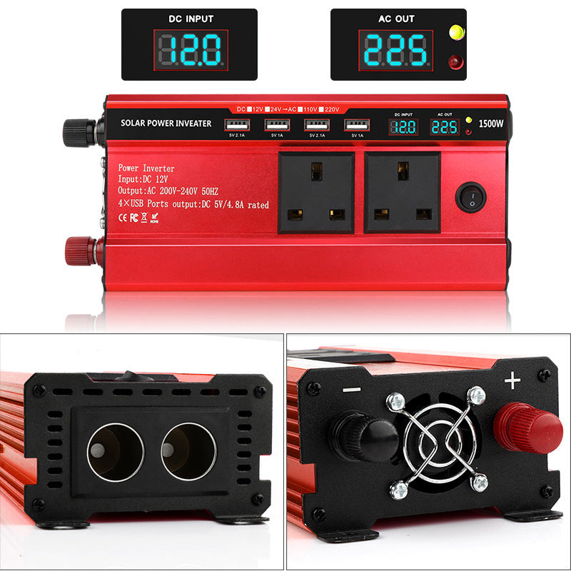 🔥🚘 Neu eingetroffen 1500-W-Auto-Wechselrichter mit 4 USB-Anschlüssen ⚡💡