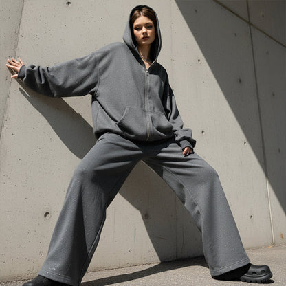 🎀💖 2026 Neue Kollektion! Glitzer-Kapuzenjacke + Weite Hose für Damen ✨ Trend & Komfort