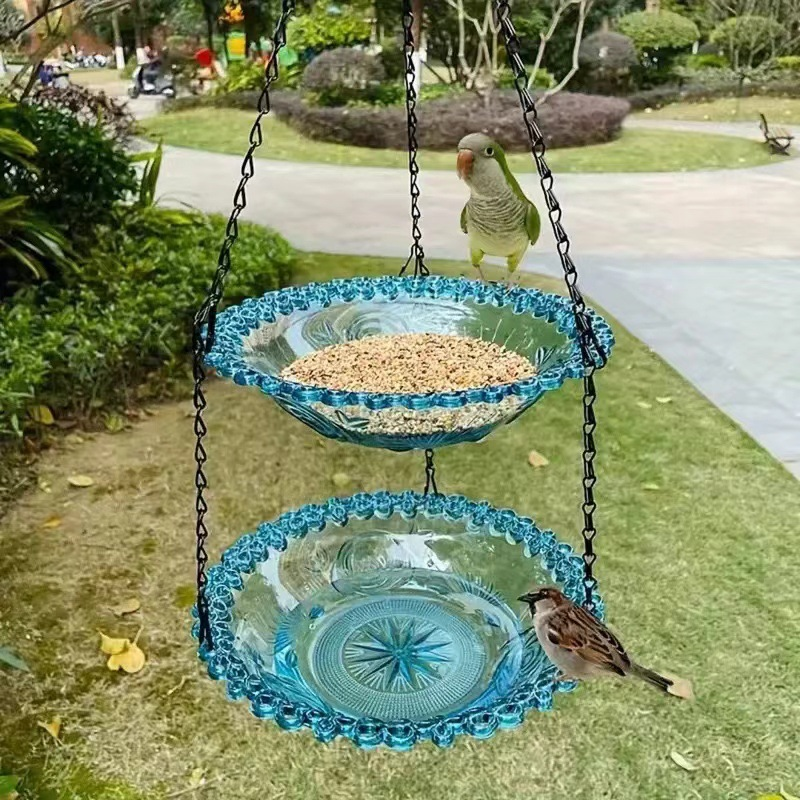 🐦 Vintage Hängende Vogelfutterstation & Tränke ✨ 2‑in‑1 Wetterfest 🌿 Für Garten & Balkon