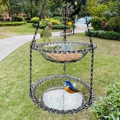 🐦 Vintage Hängende Vogelfutterstation & Tränke ✨ 2‑in‑1 Wetterfest 🌿 Für Garten & Balkon