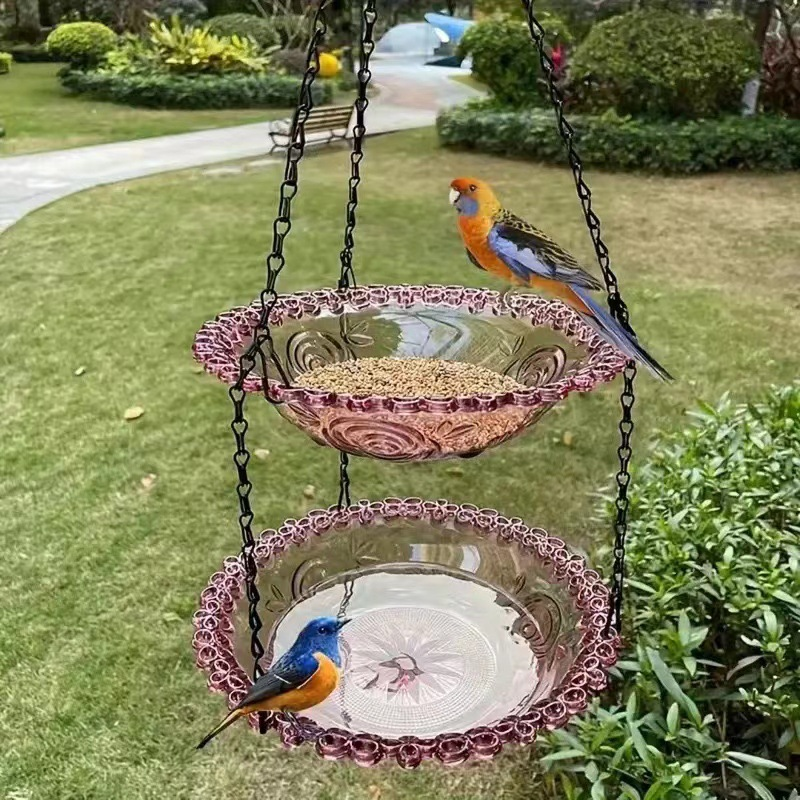 🐦 Vintage Hängende Vogelfutterstation & Tränke ✨ 2‑in‑1 Wetterfest 🌿 Für Garten & Balkon