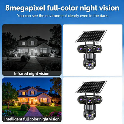 🔥Solange der Vorrat reicht 40 % Rabatt!🎉Solarbetriebene Mehrwinkel-Überwachungskamera