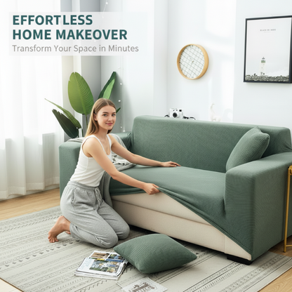 🛋️ Stretch-Sofa-Bezug mit Jacquard-Muster – Rundum-Passform für Couch & Sessel – Elastischer Möbel-Schoner in Übergröße – Waschbarer Polsterbezug