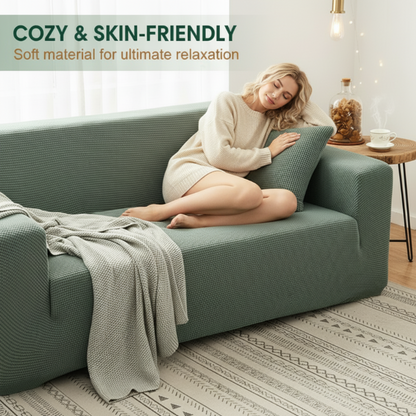 🛋️ Stretch-Sofa-Bezug mit Jacquard-Muster – Rundum-Passform für Couch & Sessel – Elastischer Möbel-Schoner in Übergröße – Waschbarer Polsterbezug