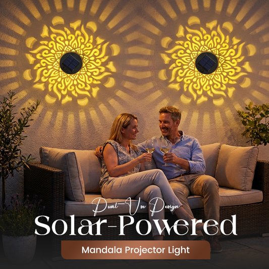 🔥 Mehr kaufen – mehr sparen! 💎 Solar-Mandalaleuchte für Garten & Terrasse – 2-in-1 Boden- & Wandleuchte mit Vintage-Projektion, IP65 & Rostfrei 🌿🌙