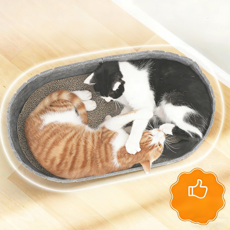 🌟JETZT 50 % RABATT!🐱Multifunktionales Katzenbett aus Filz mit Kratzpad💖