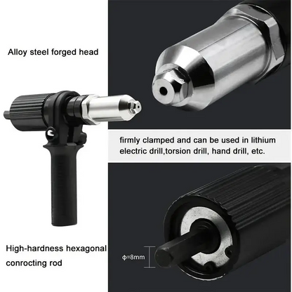 🔧🔩 50% RABATT! Adapterset für elektrische Nietpistole – Verschiedene Mundstückgrößen, robust & passgenau – Ideal für Kfz, Blech- & Metallbau ✨