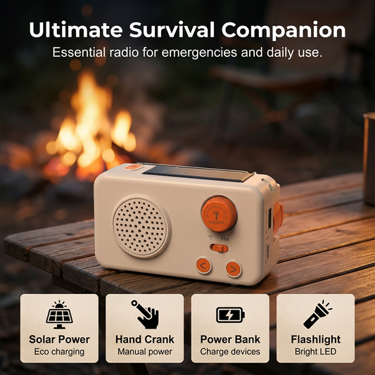 Notfall-Solarradio mit Handkurbel, Taschenlampe und Powerbank📻 – perfekt für Ihr nächstes Abenteuer oder Ihr Notfallset.