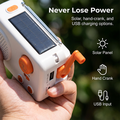 Notfall-Solarradio mit Handkurbel, Taschenlampe und Powerbank📻 – perfekt für Ihr nächstes Abenteuer oder Ihr Notfallset.